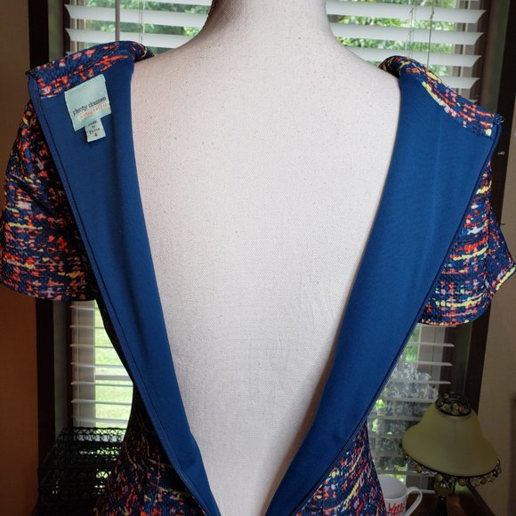 Anthropologie Plenty Dresses by Tracy Reece Blue Tweed Round Neck Dress S XS - Picture 8 of 10